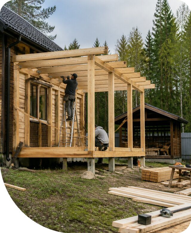 Строительство пристроек и построек на участке в Ачинске